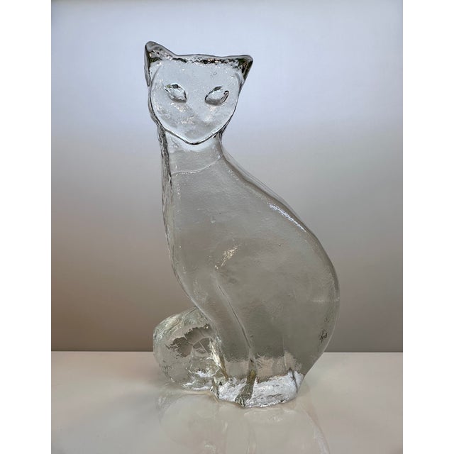 Large Glass Cat Figurines by Bertil Vallien for Kosta Boda, Sweden, 1970s, Set of 2 For Sale - Image 6 of 18
