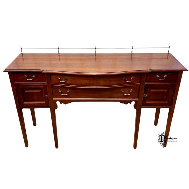 Late 20th Century Vintage Broyhill Chippendale Style Cherry Sideboard For Sale - Image 5 of 13