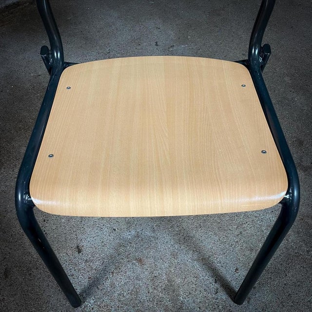 Vintage Galvanitas School Chair in Dark Gray For Sale - Image 3 of 13
