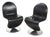 Set of Black Leather Model 1-2-3 Side Chairs by Verner Panton for Fritz Hansen, 1970s For Sale
