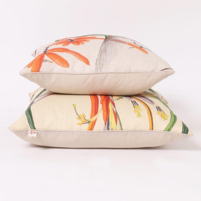 Early 21st Century Botanical Down Filled Linen Throw Pillow For Sale - Image 5 of 5