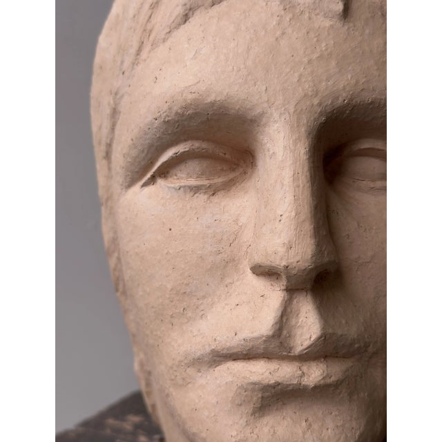 Ceramic Vintage Folk Art Large-Scale Terracotta Head, Circa 1970s For Sale - Image 7 of 13