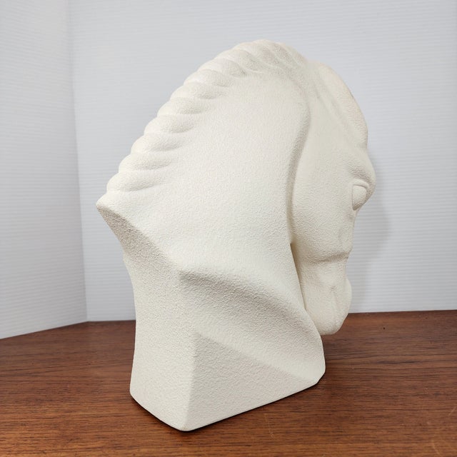 Mid 20th Century Large Vintage White Royal Haeger Ceramic Horse Head | Mid-Century Modern Pottery Sculpture For Sale - Image 5 of 8