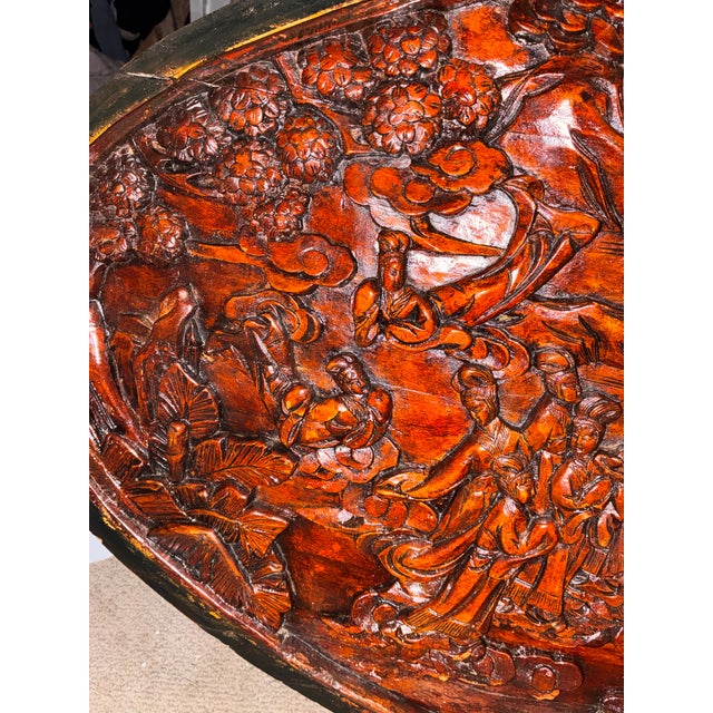 Large Hand-Carved Figural Wood Relief Wall Panel For Sale In Los Angeles - Image 6 of 6