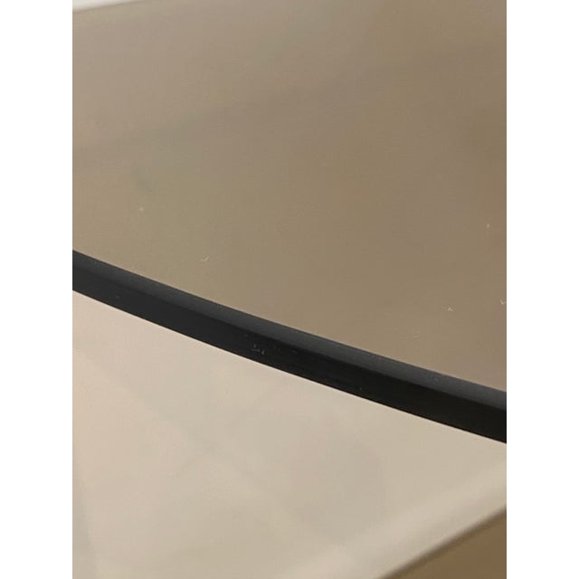 Vintage Modular Wall-Mounted Corner Display Bookcase with Glass Shelves and Gilt Metal Shelves, 1970s For Sale - Image 14 of 18