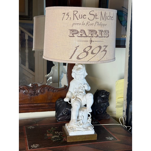 1960s Italian Blanc Du Chin Cherub Lamps - a Pair For Sale - Image 12 of 17