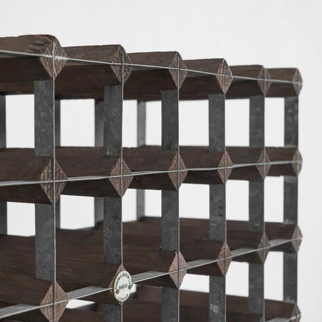 49 Bottle Wine Rack in Metal and Wood from Farrow & Jackson, 1930s For Sale - Image 3 of 14