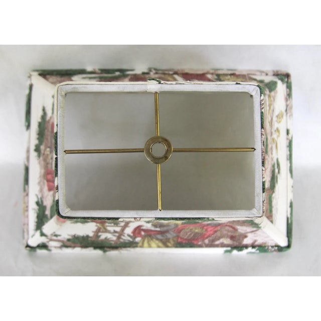 2020s Lamp Shade With Toile Barkcloth For Sale - Image 5 of 7