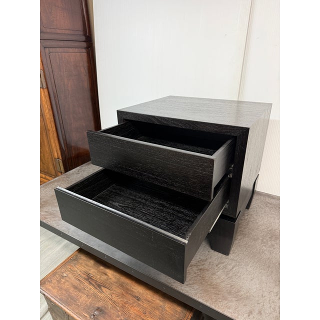 Furniturologie Brooklyn Ebony Oak Wood Nightstand For Sale - Image 4 of 12