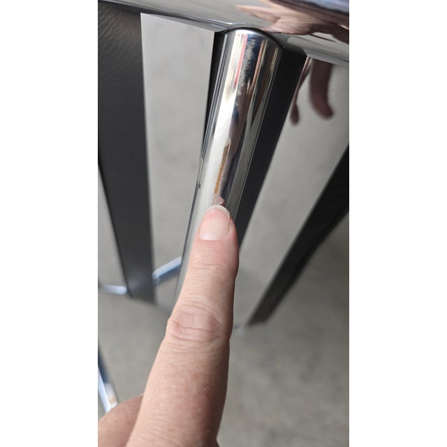 Early Chrome and Leather New York Lounge Chair by Laverne For Sale - Image 12 of 13