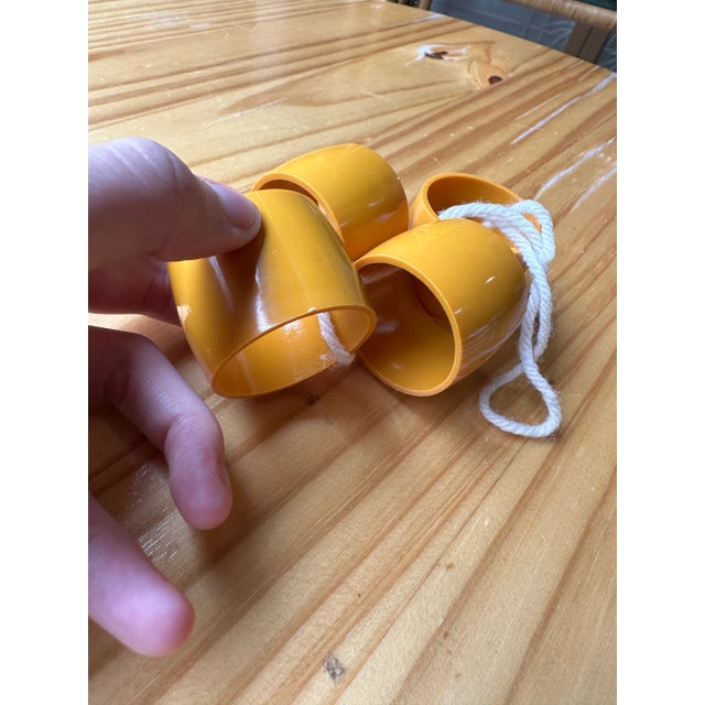 Vintage Plastic Yellow Napkin Rings- Set of 4 For Sale In Atlanta - Image 6 of 6