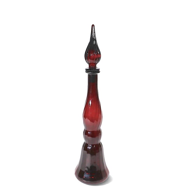 Mid-Century Modern Mid Century Empoli Rossini Amethyst Glass Genie Bottle Made in Italy C 1950/60's For Sale - Image 3 of 9