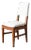 Traditional Cream Upholstered Teak Dining Chair For Sale