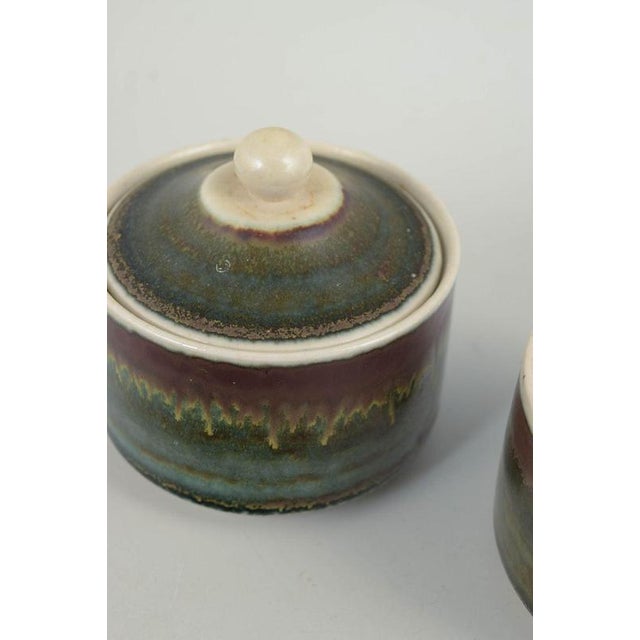 Stoneware Lidded Jars by John Andersson for Höganäs, Set of 2, 1970s For Sale - Image 3 of 5