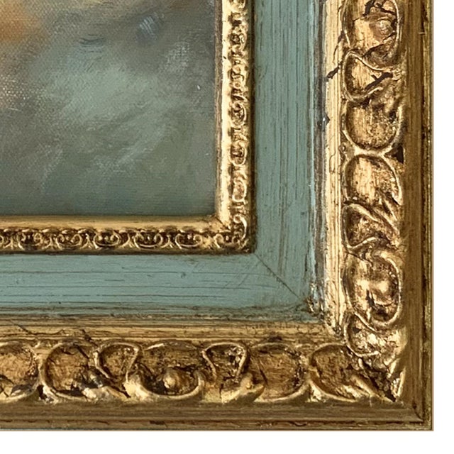 2020s Contemporary Cloud Oil Painting in Vintage Painted Frame For Sale - Image 5 of 6