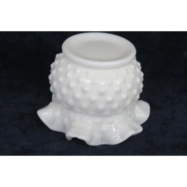 Fenton Hobnail White Milk Glass Ruffle Rim Small Vase For Sale - Image 9 of 10