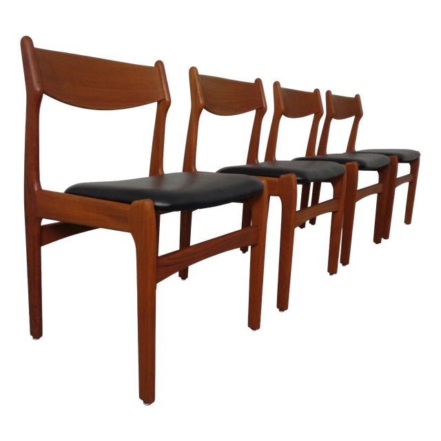 Teak Dining Chairs by Erik Buch for Od Møbler, Denmark, 1960s, Set of 4 For Sale