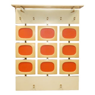 Space Age Orange Wall Coat Rack, 1970 For Sale