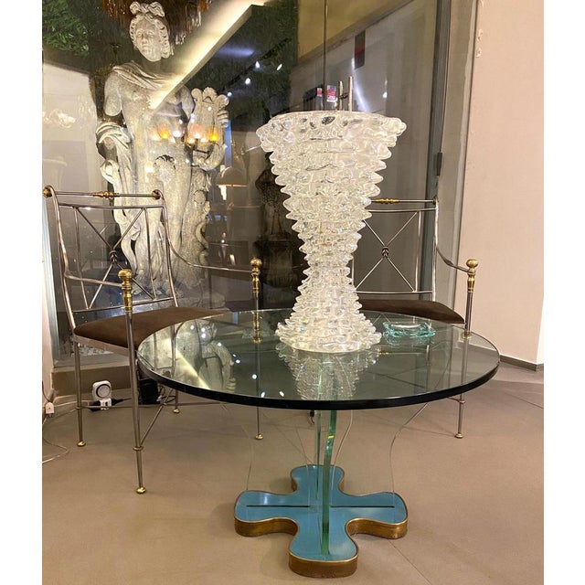 Large Murano Glass Iridescent Rostrato Table Lamp, 1980 For Sale - Image 12 of 15