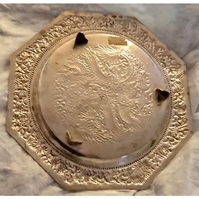 Chinese Octagonal Silver Footed Plate For Sale - Image 11 of 13