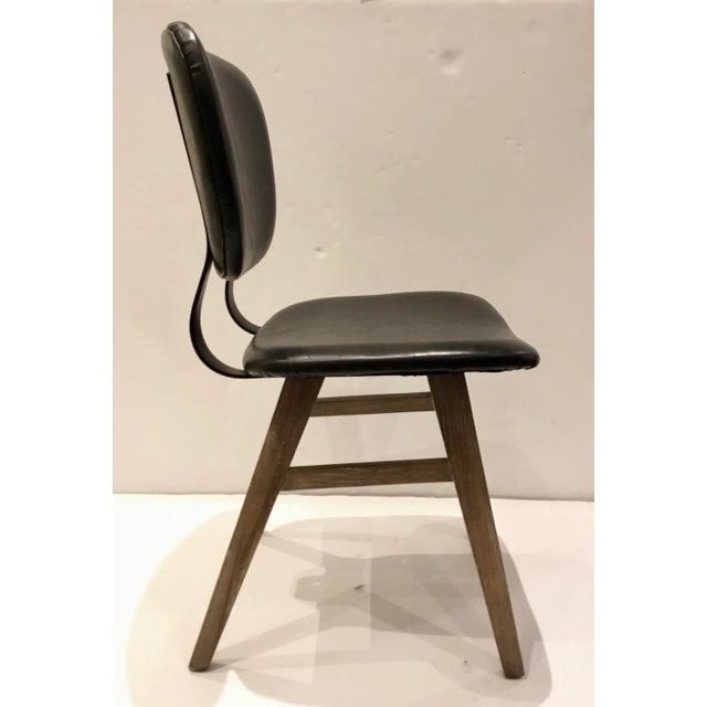 2010s Industrial Modern Black Faux Leather Side Chair/Desk Chair For Sale - Image 5 of 7