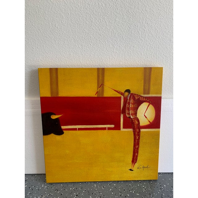 Canvas Picture Bull Fight For Sale - Image 4 of 4