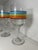 Gold 1960s Set of 5 Colorful Glass Striped Fiesta Ware Wine - Water Goblets For Sale - Image 8 of 9