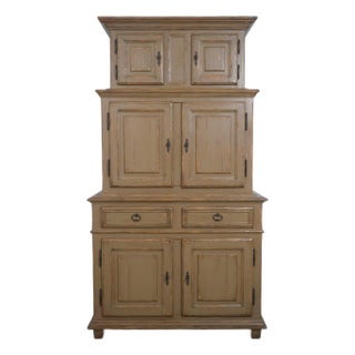Woodland Large Country Distressed Painted Cabinet For Sale