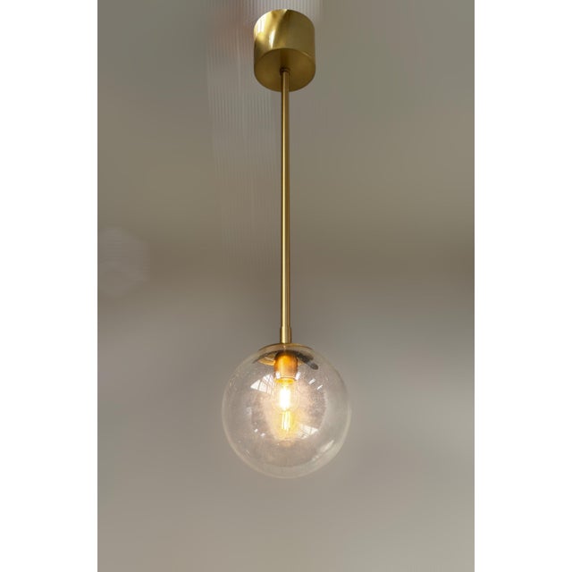 Not Yet Made - Made To Order Uno Satin Brass Clear Globe Pendant by Fabio LTD For Sale - Image 5 of 6