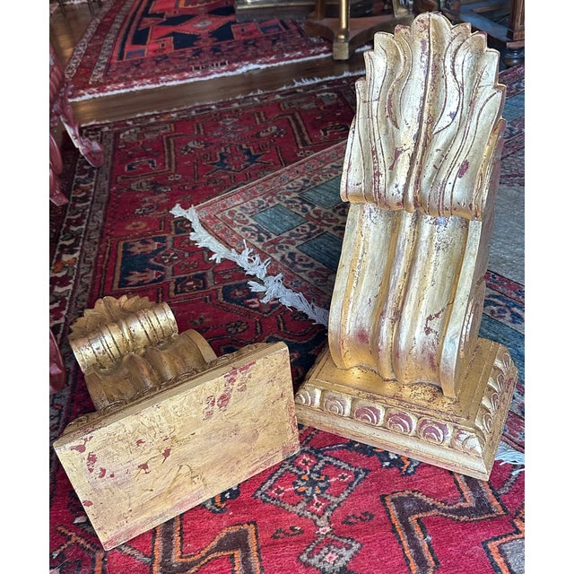 Pair of English Giltwood Wall Brackets For Sale - Image 13 of 14
