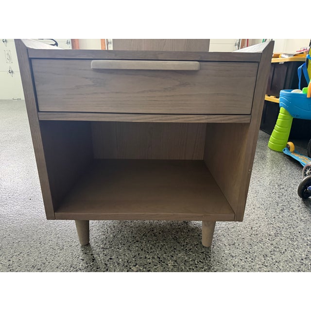 Crate & Barrel Crate and Barrel Stone Grey Nightstand For Sale - Image 4 of 13
