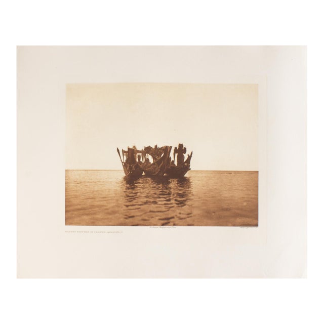 After Edward Curtis “Masked Dancers in Canoes” Photogravure Restrike For Sale
