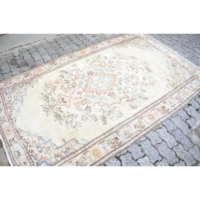 1960s Vintage Oushak Handmade Rug For Sale - Image 6 of 11