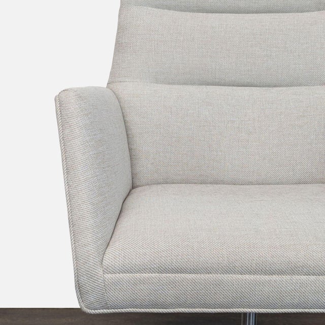 Room & Board Tenley Modern Office Chair With Light Gray Upholstery and Chrome Base For Sale - Image 10 of 11