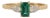 VRJewels 14k Gold Three-Stone Natural Emerald Pear Diamond Ring Size 9 For Sale