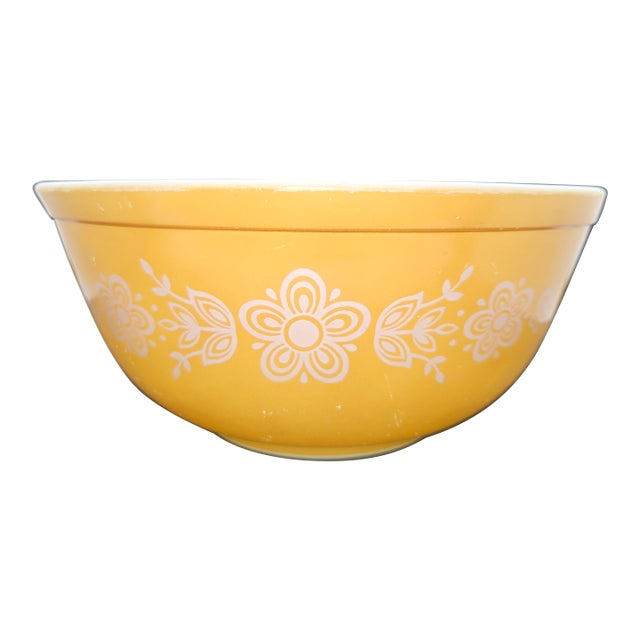 #403 Pyrex Butterfly Gold 2 1/2 Qt. Mixing Nesting Bowl 1972-1978 For Sale