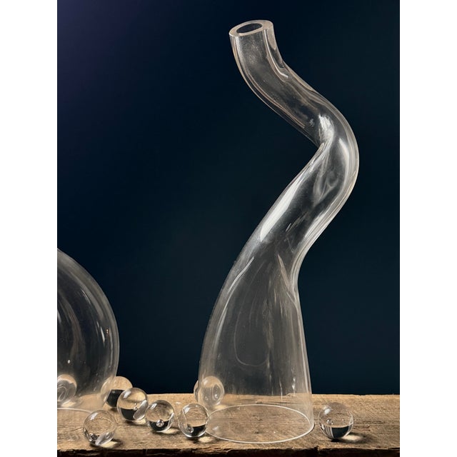 Postmodern Vintage Hand Blown Biomorphic Postmodern Glass Sculpture Set (#2) For Sale - Image 3 of 10