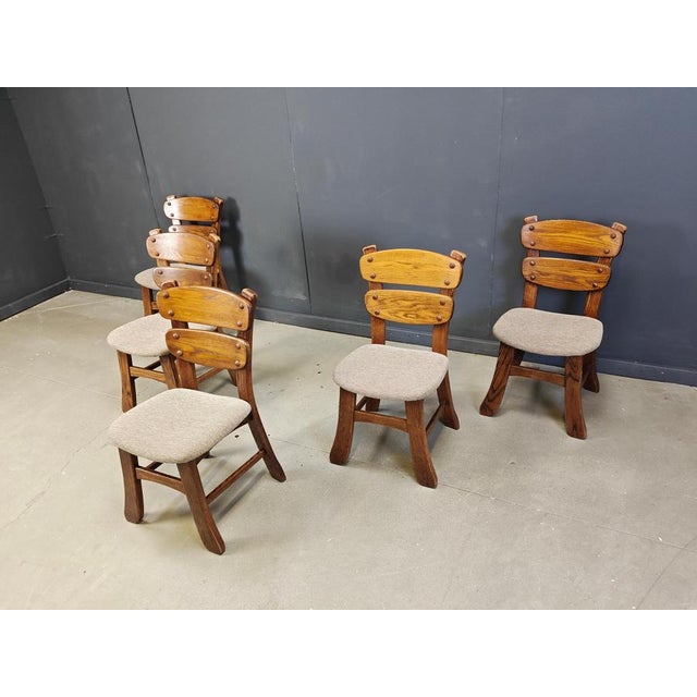 Vintage Brutalist Dining Chairs, 1960s, Set of 5 For Sale - Image 6 of 12