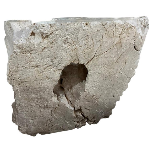 Andrianna Shamaris Century Old Bleached Teak Wood Console Table For Sale - Image 15 of 18