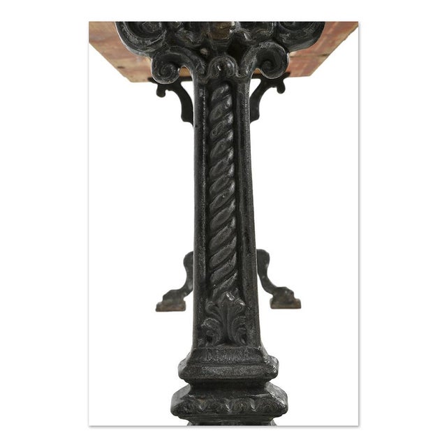 Cast Iron and Patinated Wood Bistro Table For Sale - Image 8 of 9
