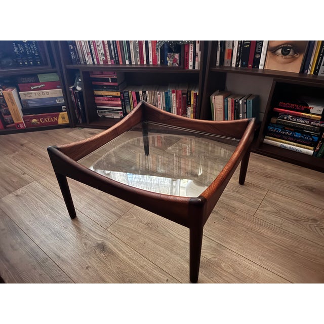 1960s Danish Modern Modus Glass-Top Side Table Attributed to Kristian Vedel For Sale In Los Angeles - Image 6 of 6