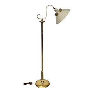 1950's Mid-Century Hollywood Regency Brass Floor Lamp For Sale