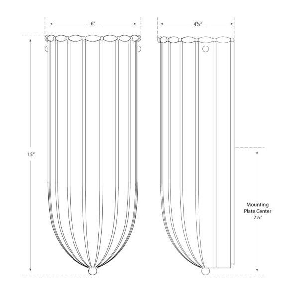 Modern AERIN for Visual Comfort Signature Rosehill Linear Wall Light in Hand-Rubbed Antique Brass with White Strie Glass For Sale - Image 3 of 3