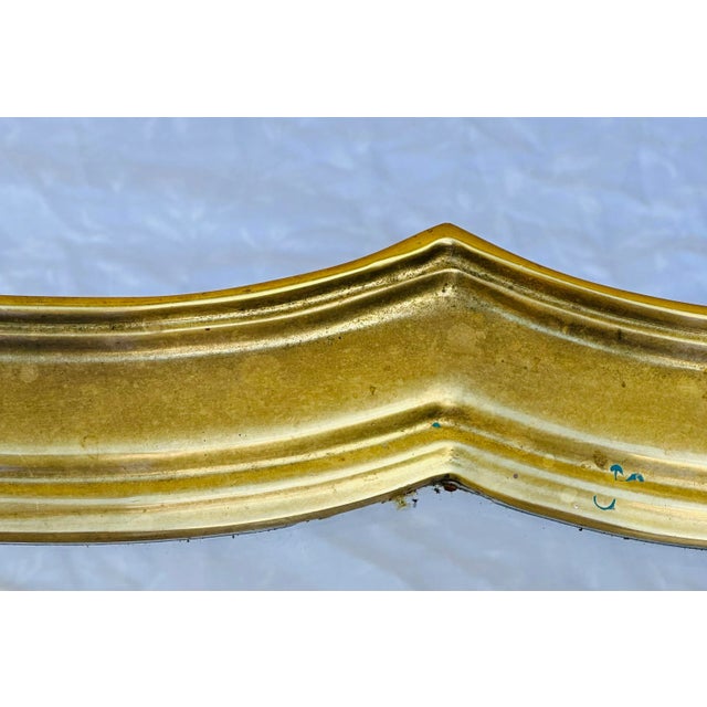 1970s Vintage Scalloped Brass & Glass Coffee Table Manner of Labarge Italy For Sale - Image 5 of 11