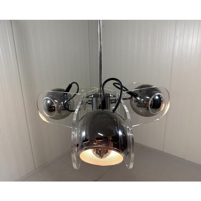 Black Hanging Lamp in the style of Gino Sarfatti, 1970s For Sale - Image 8 of 18