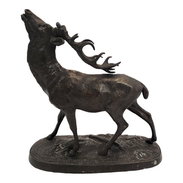 Early 20th Century Fabulous Elk Statue For Sale