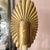 1960s Monumental unlacquered brass Holzheimer lamp with shield shade // Hollywood regency brass lamp // midcentury lamp // glamorous //accent lamp For Sale In Kansas City - Image 6 of 10