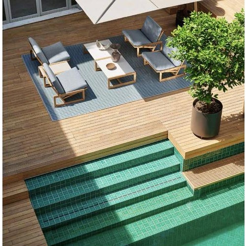 Teak & Porcelain Carlotta Outdoor Coffee Table by Tobia Scarpa, Italy For Sale - Image 9 of 10