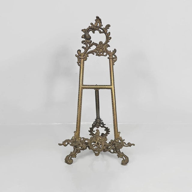 Italian Baroque-style bronze table easel or bookstand, 1950s Table easel or bookstand entirely made of bronze, finely...
