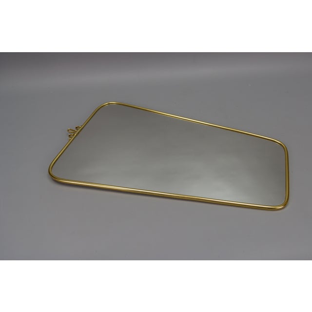1960s Mid-Century German Modern Brass Frame Wall Mirror from Lenzgold, 1964 For Sale - Image 5 of 18